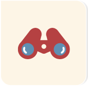 binoculars icon on a square background